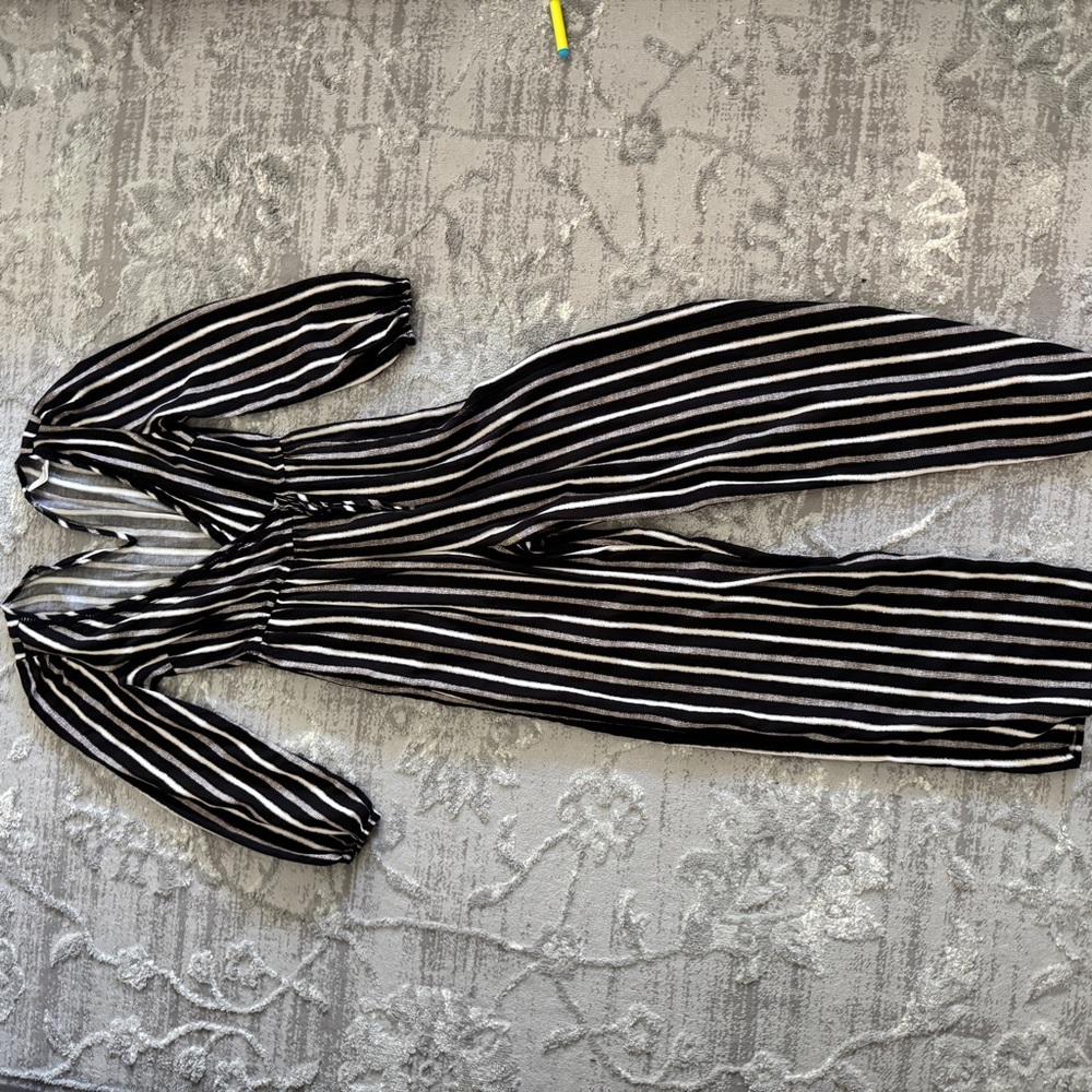Striped Black and White Jumpsuit